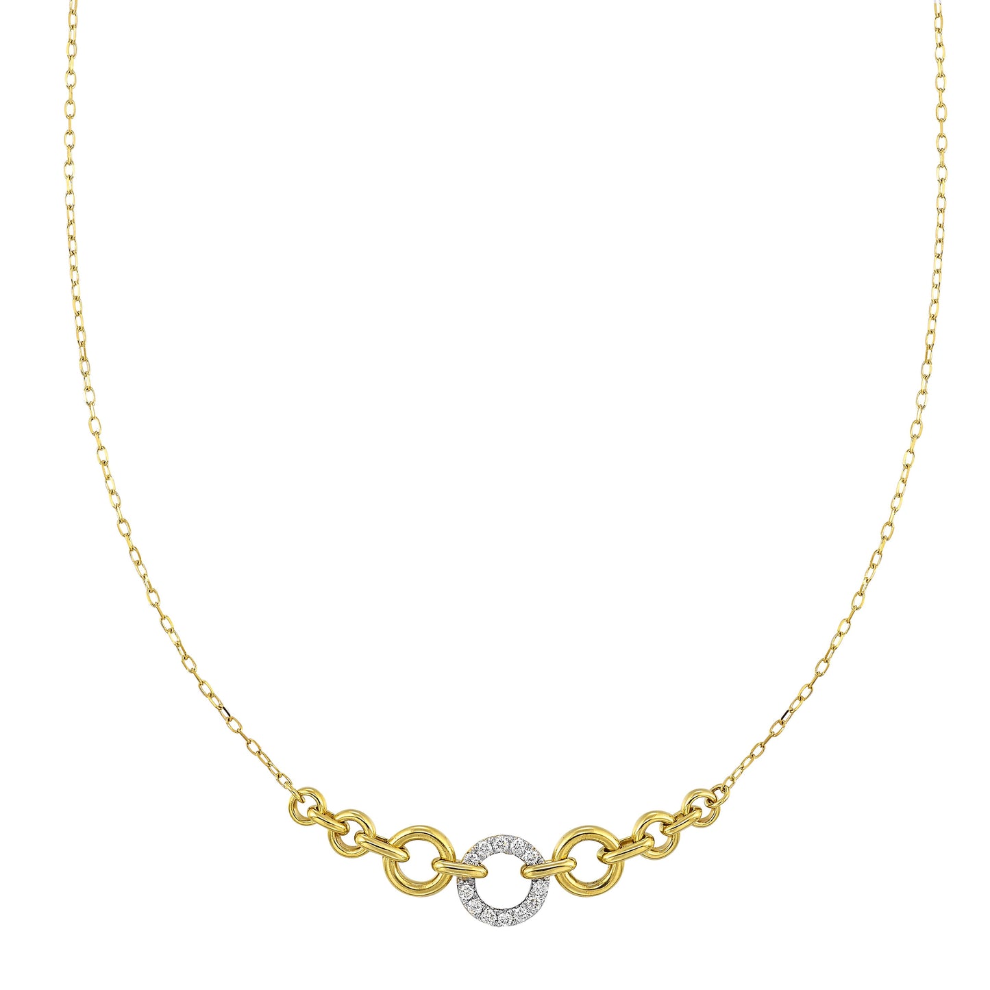 14Kt Yellow Gold Diamond 1/10Ctw Necklace