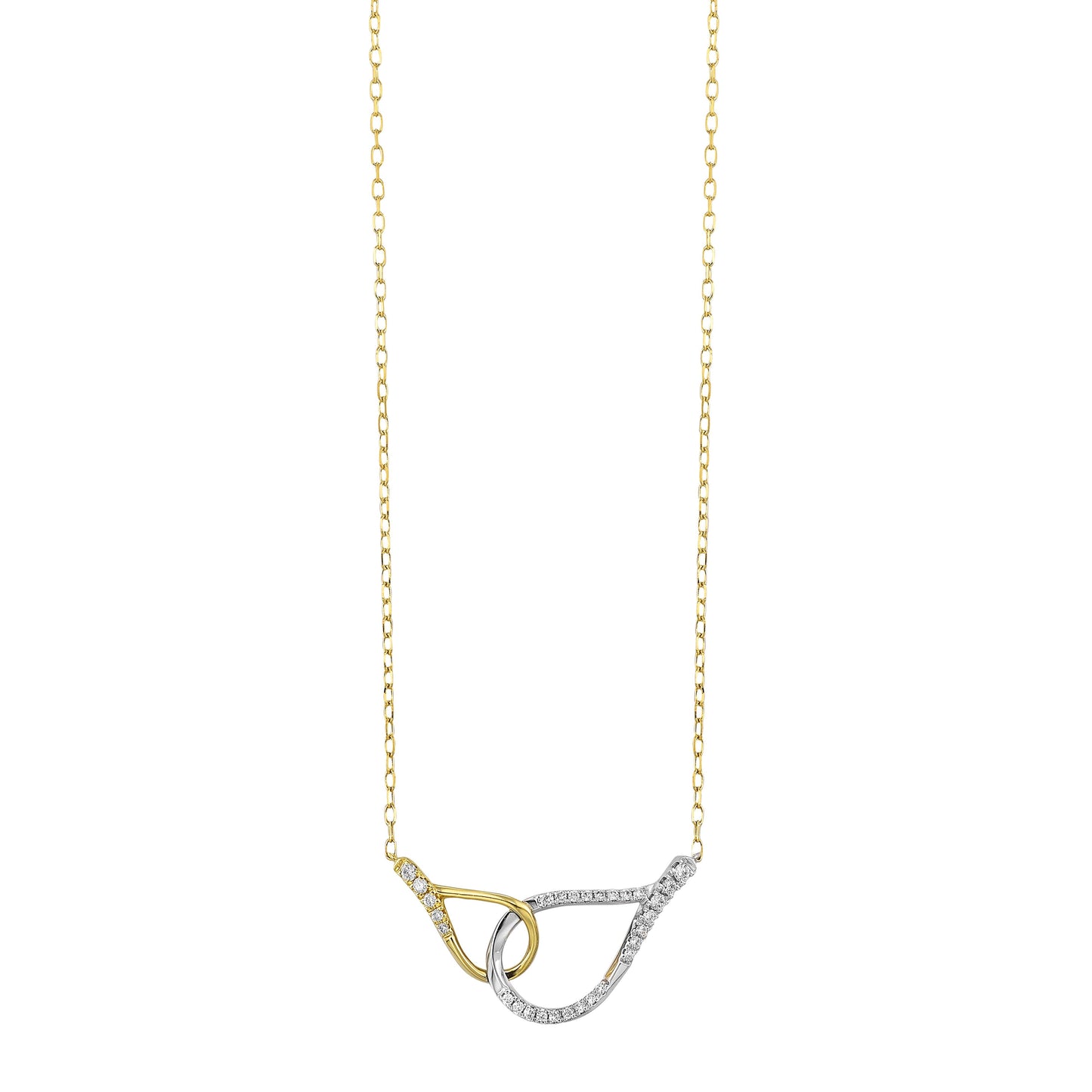 14Kt White Yellow Gold Diamond 1/8Ctw Necklace