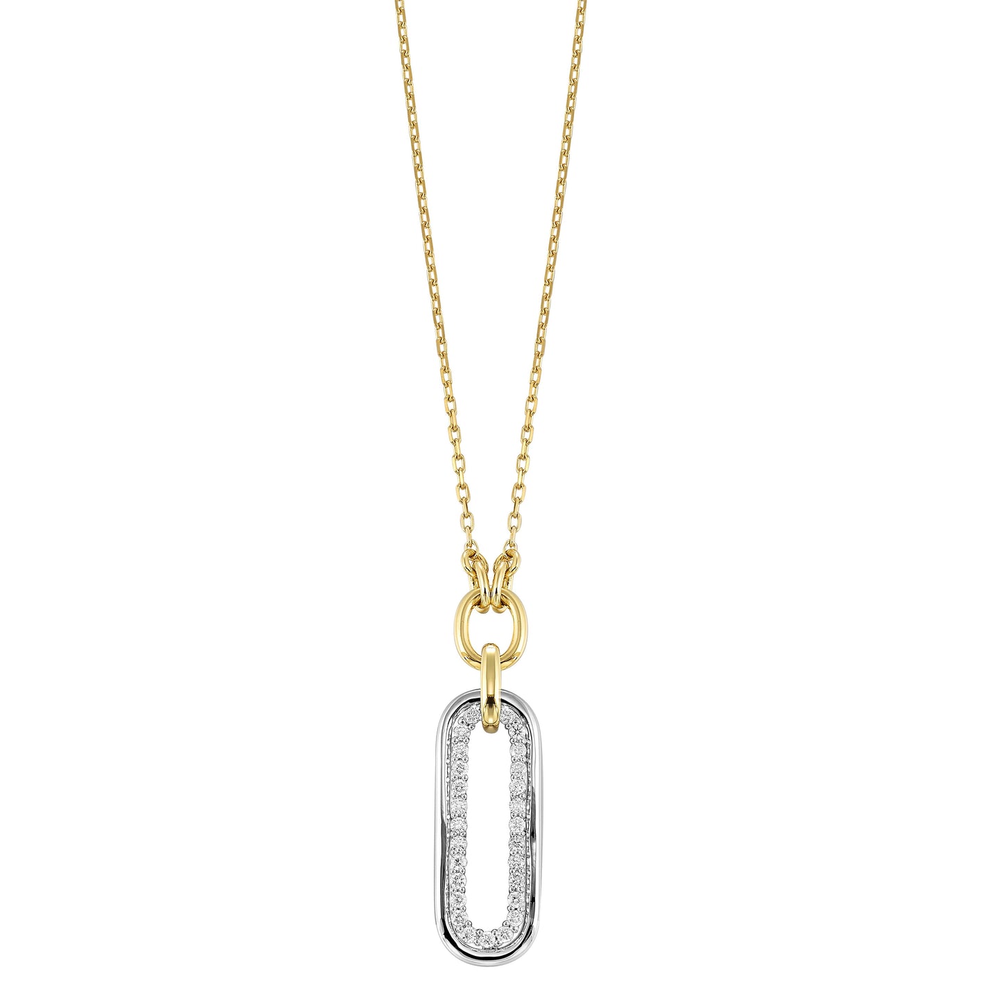 14Kt White Yellow Gold Diamond 1/3Ctw Necklace