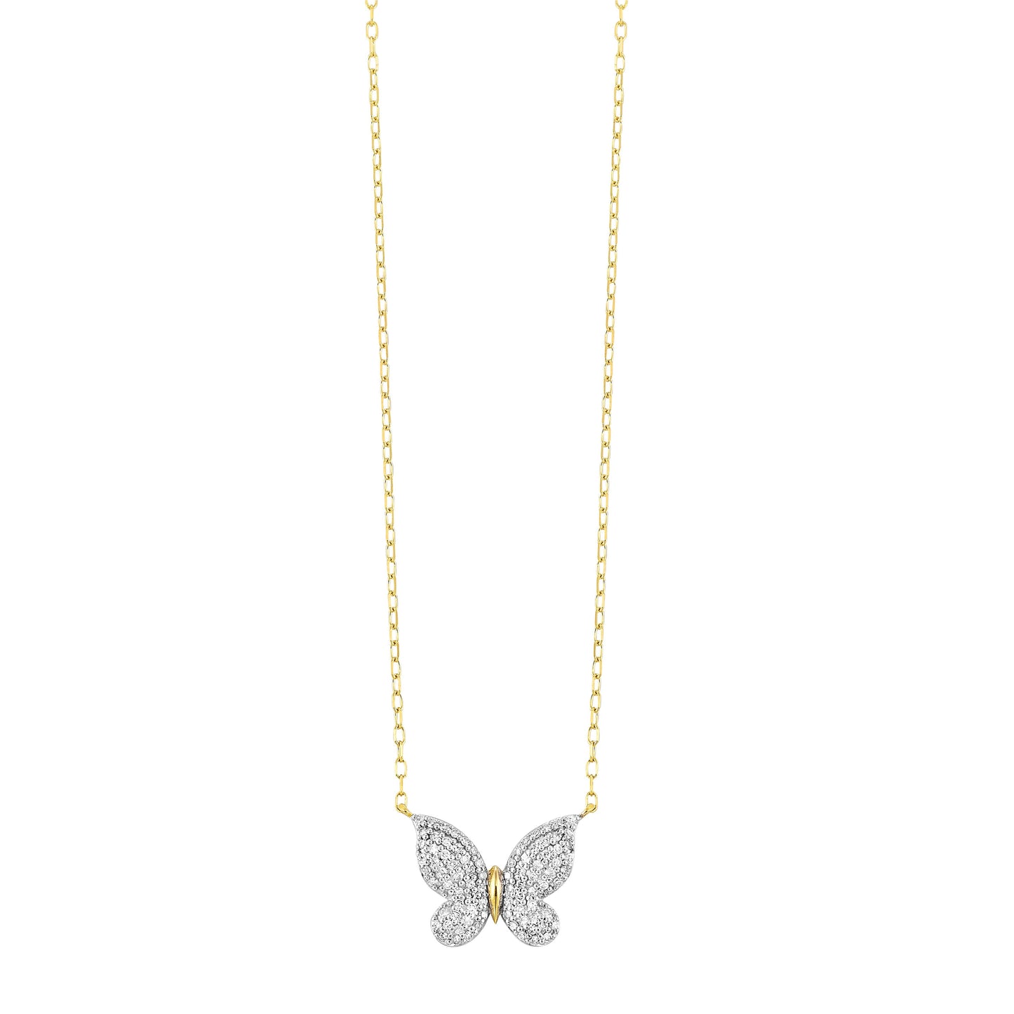 14Kt Yellow Gold Diamond 1/5Ctw Necklace