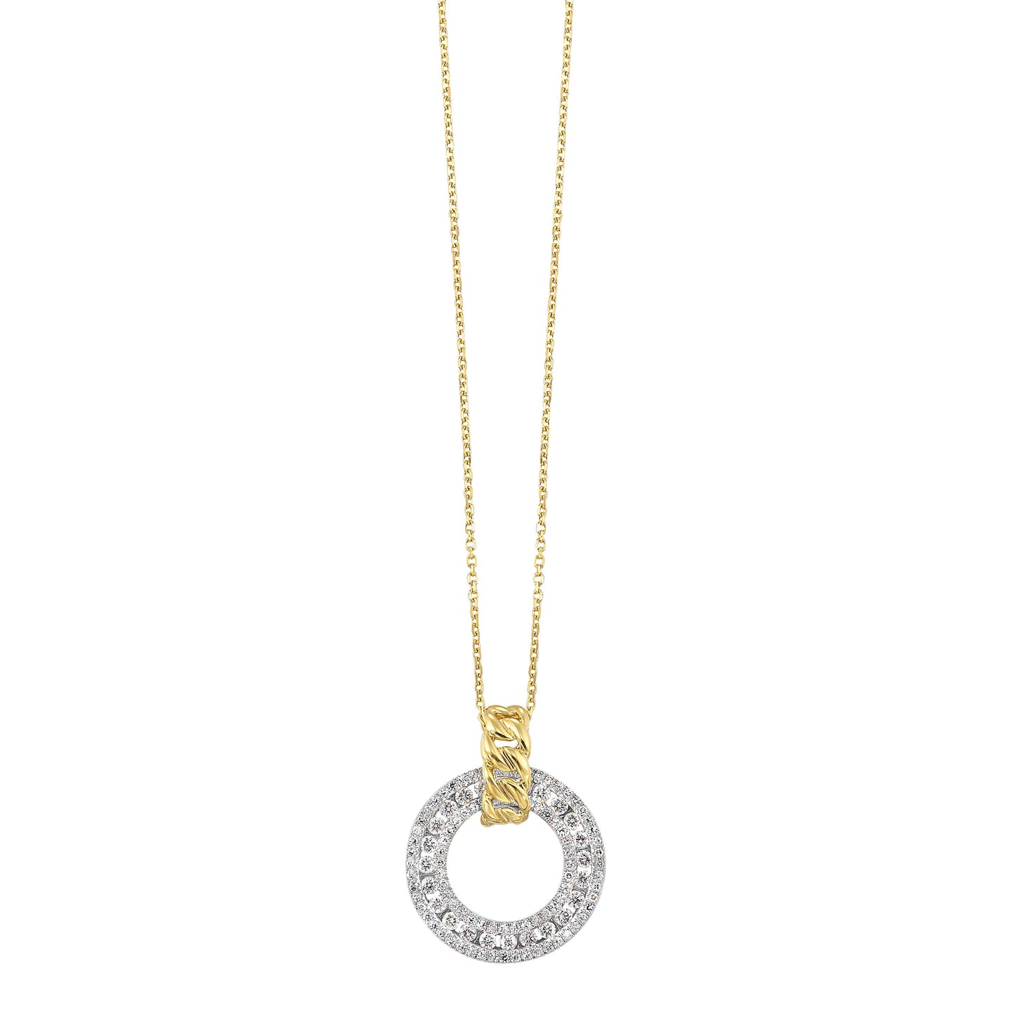 14Kt White Yellow Gold Diamond 1/2Ctw Pendant