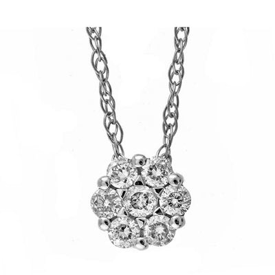 14Kt White Gold Diamond 1/10Ctw Pendant