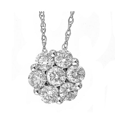 14Kt White Gold Diamond 1/2Ctw Pendant