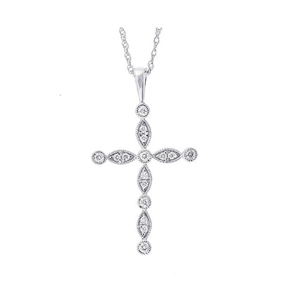 14Kt White Gold Diamond 1/8Ctw Pendant