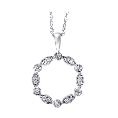14Kt White Gold Diamond 1/8Ctw Pendant