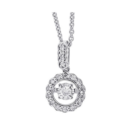 Gold Silver Diamond 1/6Ctw Pendant