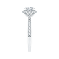 14K White Gold Round Diamond Halo Engagement Ring