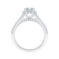 14K White Gold Round Diamond Halo Engagement Ring