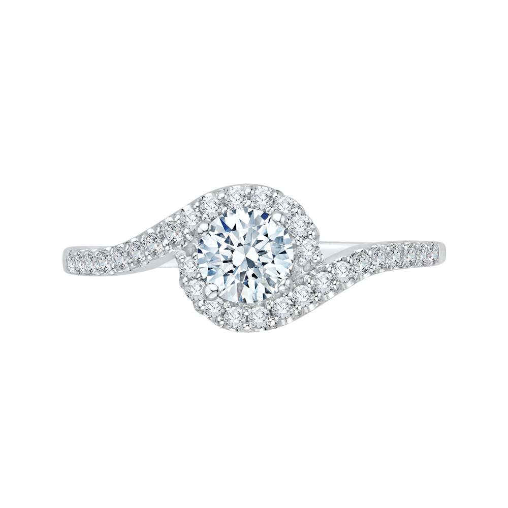 14K White Gold Round Cut Diamond Promise Engagement Ring