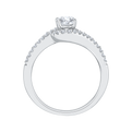 14K White Gold Round Cut Diamond Promise Engagement Ring
