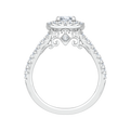 Oval Diamond Halo Engagement Ring In 14K White Gold