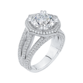 Diamond Halo Engagement Ring in 18K White Gold (Semi-Mount)