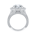 Diamond Halo Engagement Ring in 18K White Gold (Semi-Mount)