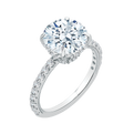 14K White Gold Round Diamond Engagement Ring (Semi-Mount)
