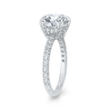 14K White Gold Round Diamond Engagement Ring (Semi-Mount)
