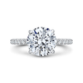 14K White Gold Round Diamond Engagement Ring (Semi-Mount)