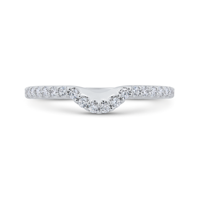 Round Diamond Wedding Band in 18K White Gold