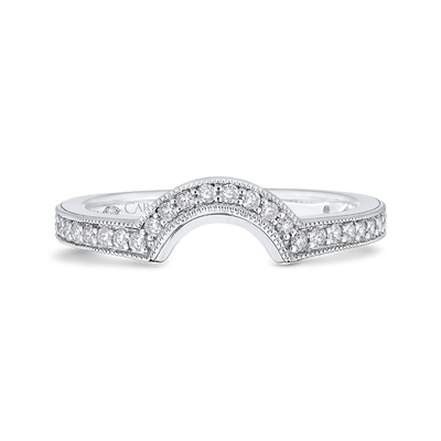 Round Diamond Wedding Band in 18K White Gold