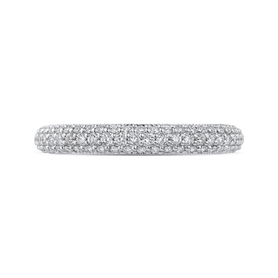 Round Diamond Wedding Band in 18K White Gold