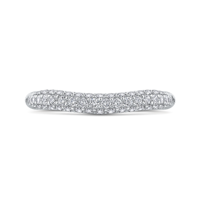 Round Diamond Wedding Band in 18K White Gold