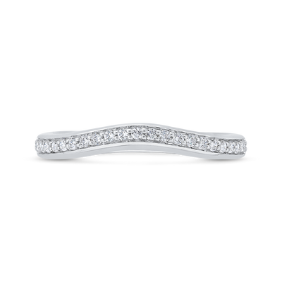 Diamond Counter Wedding Band in 18K White Gold