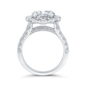 Diamond Halo Engagement Ring in 18K White Gold (Semi-Mount)