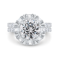 Diamond Halo Engagement Ring in 18K White Gold (Semi-Mount)