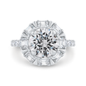 Diamond Halo Engagement Ring in 18K White Gold (Semi-Mount)