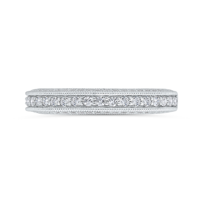 Euro Shank Diamond Wedding Band in 18K White Gold