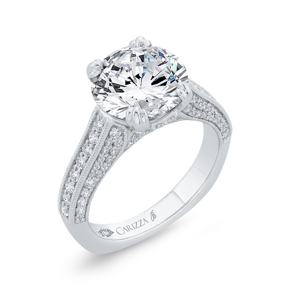 Euro Shank Diamond Engagement Ring Euro Shank in 18K White Gold (Semi-Mount)
