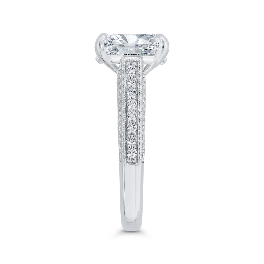 Euro Shank Diamond Engagement Ring Euro Shank in 18K White Gold (Semi-Mount)
