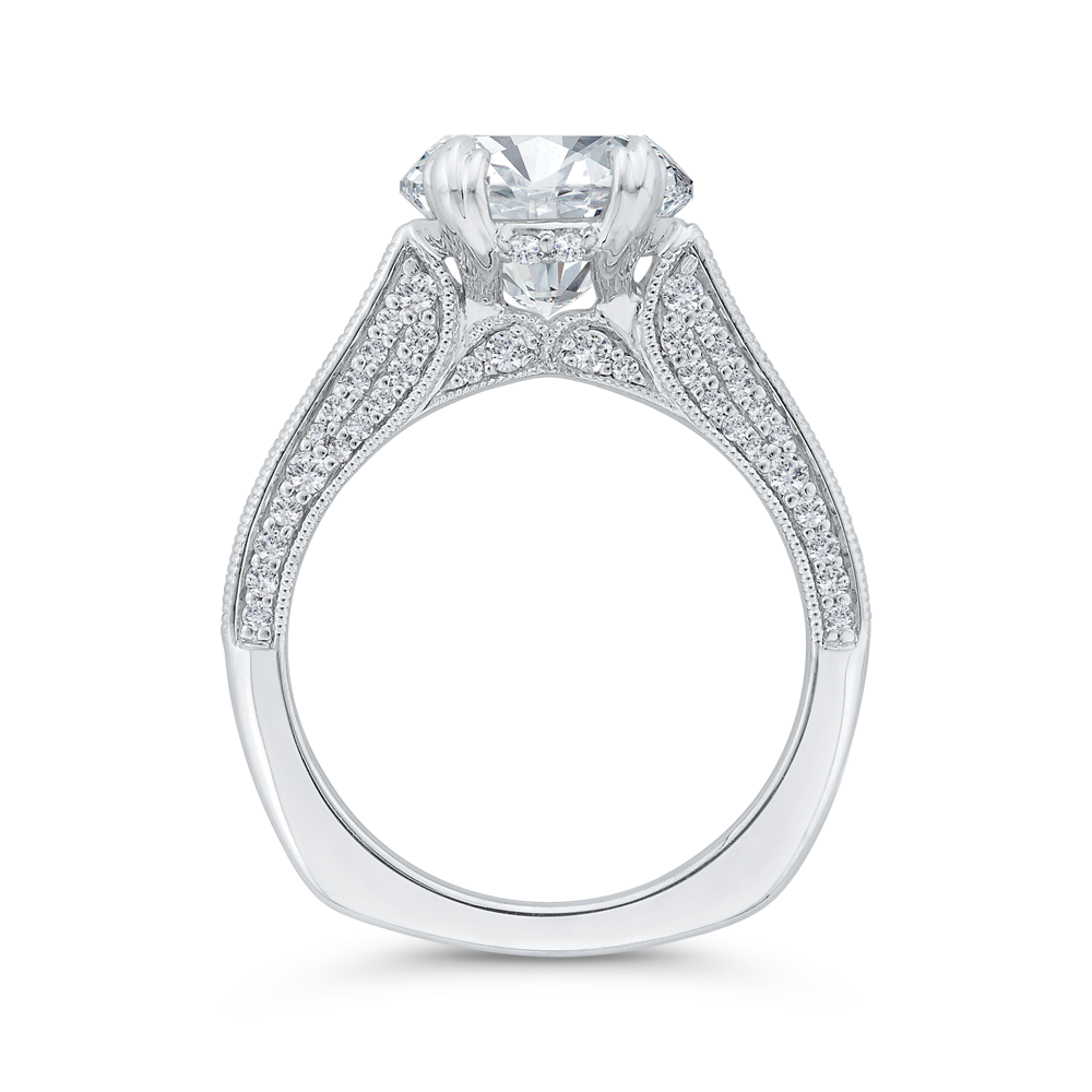 Euro Shank Diamond Engagement Ring Euro Shank in 18K White Gold (Semi-Mount)