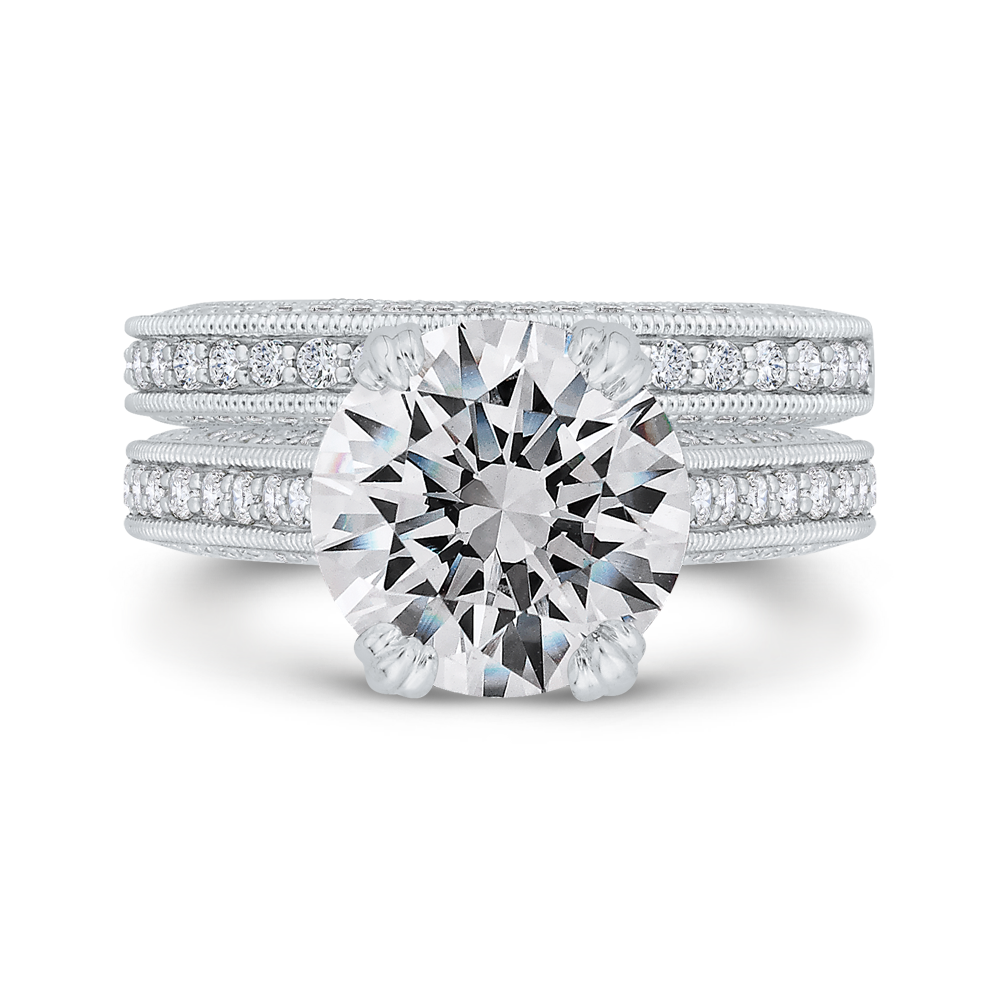 Euro Shank Diamond Engagement Ring Euro Shank in 18K White Gold (Semi-Mount)