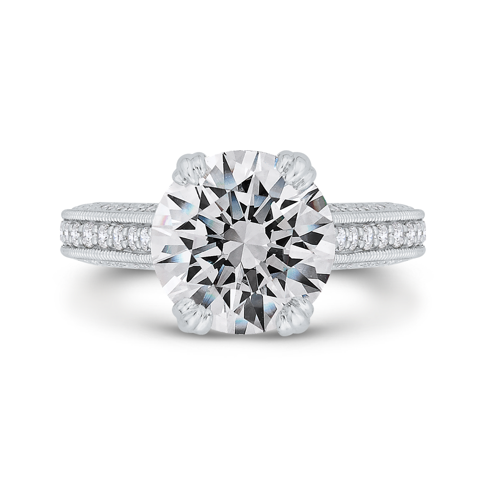 Euro Shank Diamond Engagement Ring Euro Shank in 18K White Gold (Semi-Mount)