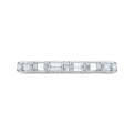 Baguette Cut & Diamond Wedding Band in 18K White Gold
