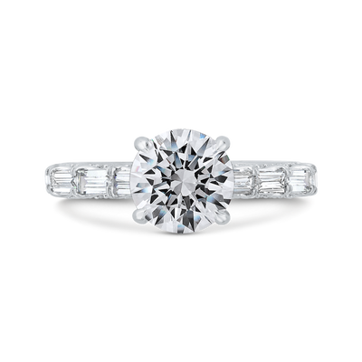 Diamond Engagement Ring in 18K White Gold (Semi-Mount)