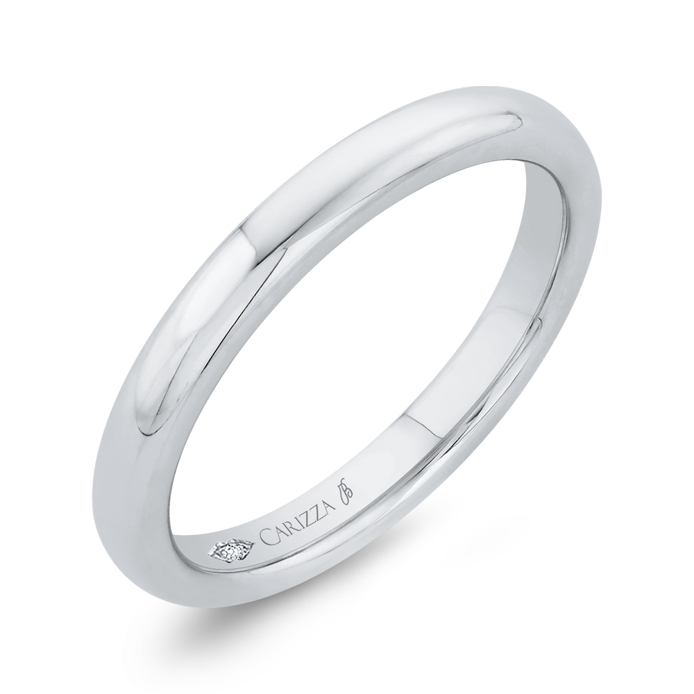 Plain Wedding Band in 18K White Gold