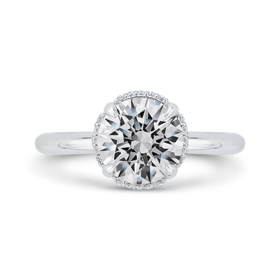 Diamond Engagement Ring in 18K White Gold (Semi-Mount)