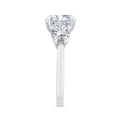 Round Diamond Three-Stone Plus Engagement Ring in 14K White Gold (Semi-Mount)