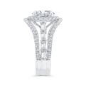 Split Shank Diamond Halo Engagement Ring in 14K White Gold (Semi-Mount)