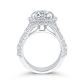 Split Shank Diamond Halo Engagement Ring in 14K White Gold (Semi-Mount)