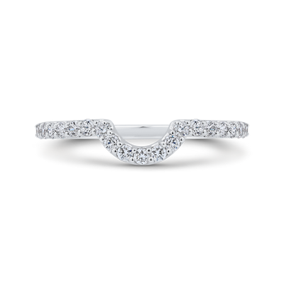 Round Diamond Wedding Band in 18K White Gold