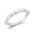 Bezel Set Diamond Wedding Band in 14K White Gold