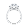 Emerald Cut Diamond Three-Stone Engagement Ring in 18K White Gold (Semi-Mount)