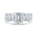 Emerald Cut Diamond Solitaire Engagement Ring in 18K White Gold (Semi-Mount)