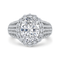 14K White Gold Oval Cut Diamond Engagement Ring (Semi-Mount)