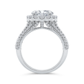 14K White Gold Oval Cut Diamond Engagement Ring (Semi-Mount)