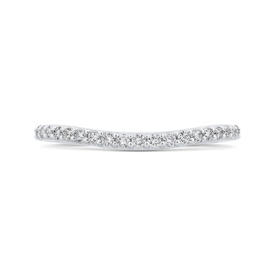 Round Diamond Wedding Band in 18K White Gold