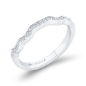 1/2 Run Round Diamond Wedding Band in 14K White Gold  Gold