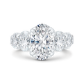 1/2 Run Oval Cut Diamond Engagement Ring in 14K White Gold  Gold (Semi-Mount)